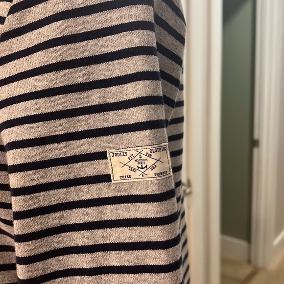 JOULES Mariners gray and navy striped cotton shift dress - Picture 6 of 15